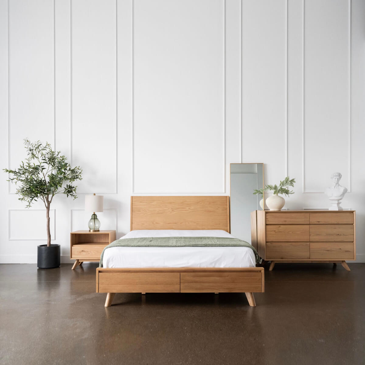 White Oak storage bed