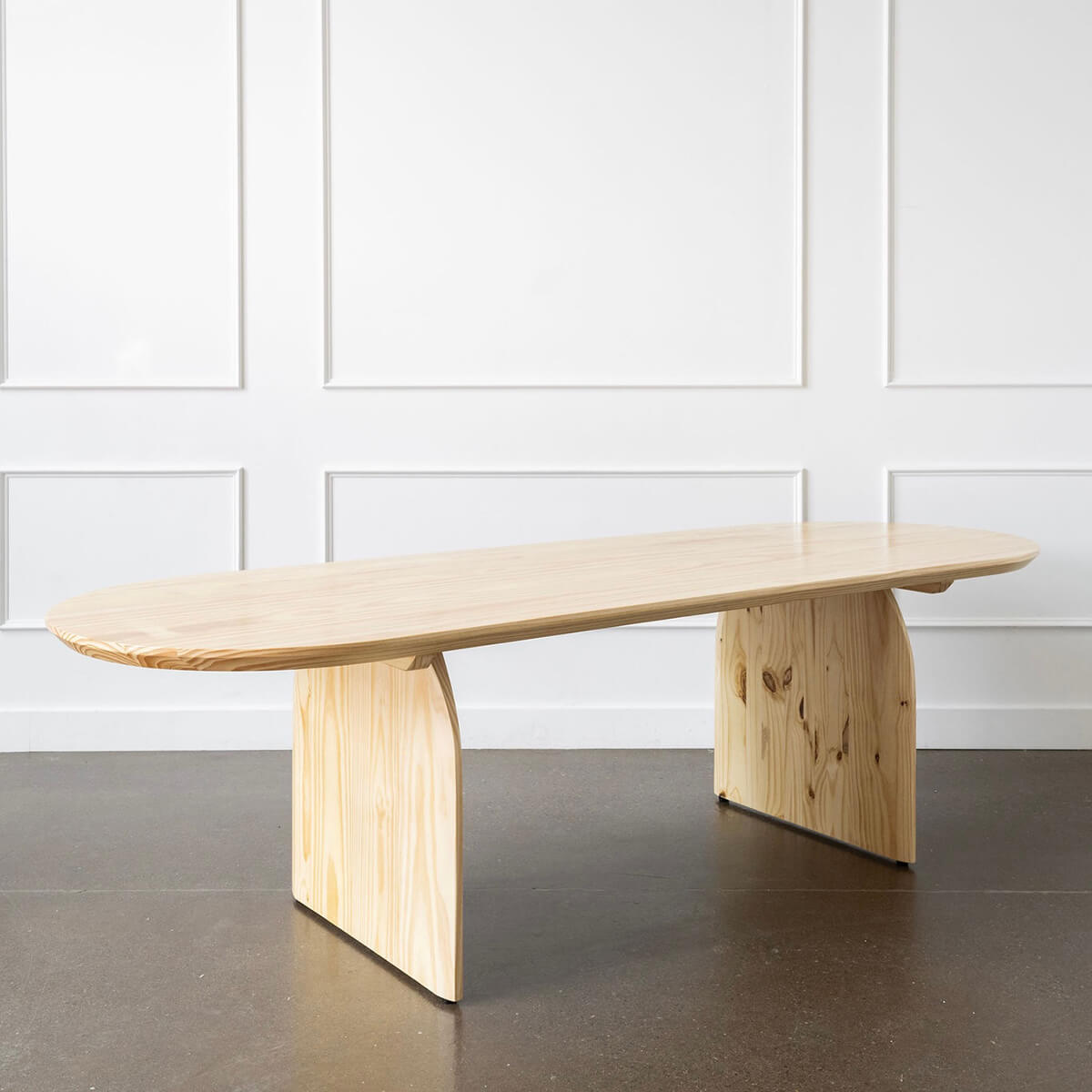 101" pine wood oval dining table