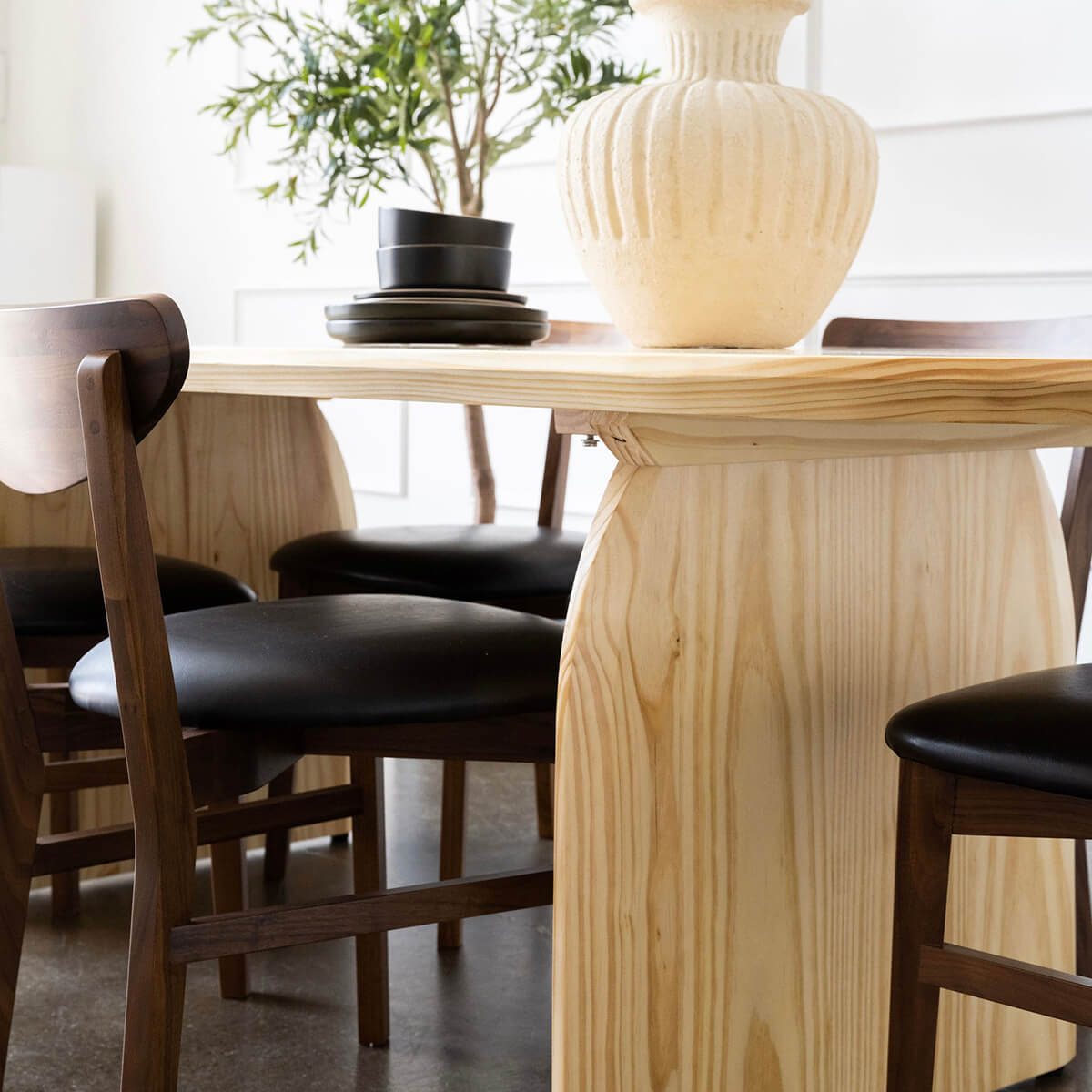 101" pine wood oval dining table