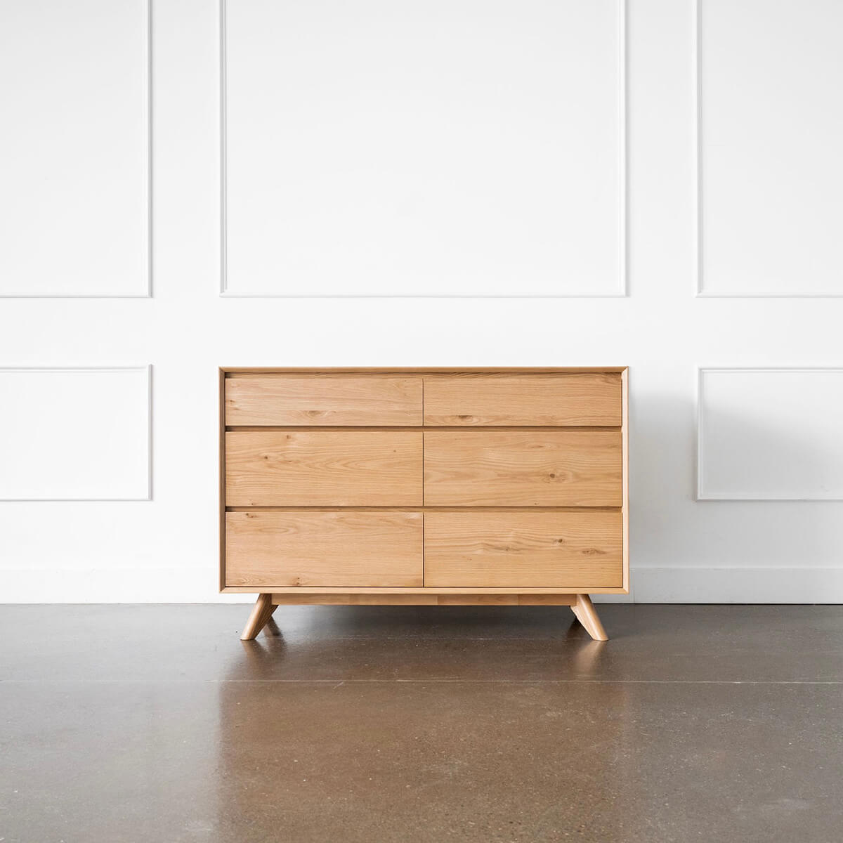Jenny Mid-Century Modern White Oak Bedroom Dresser