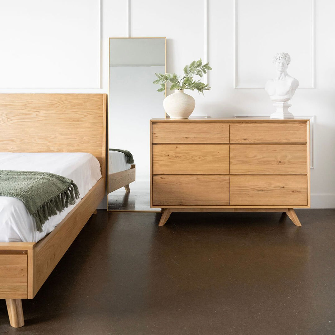 Jenny MidCentury Modern White Oak Bedroom Dresser Mim Concept