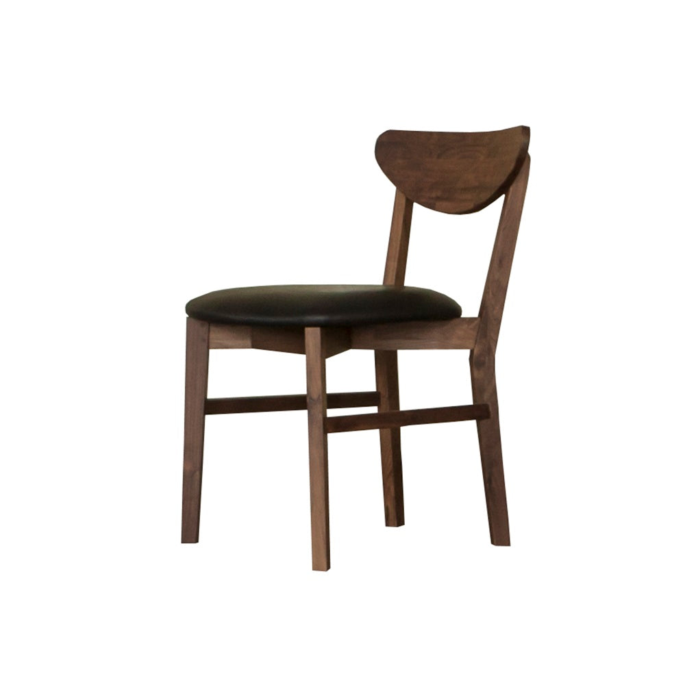 Vegan leather wood dining chairs