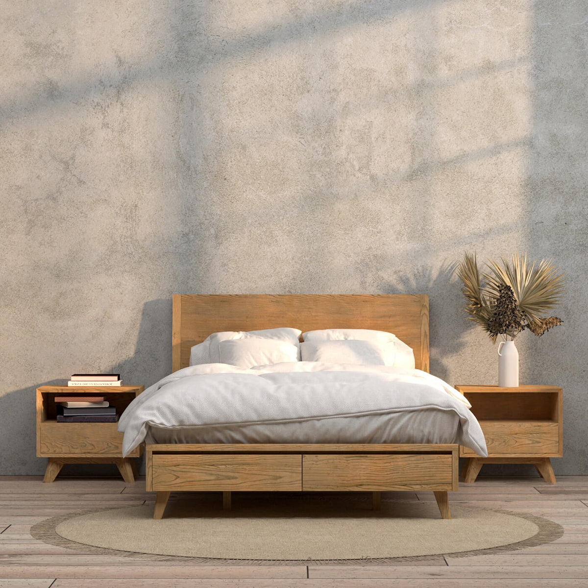 Joey - White Oak Storage Bed