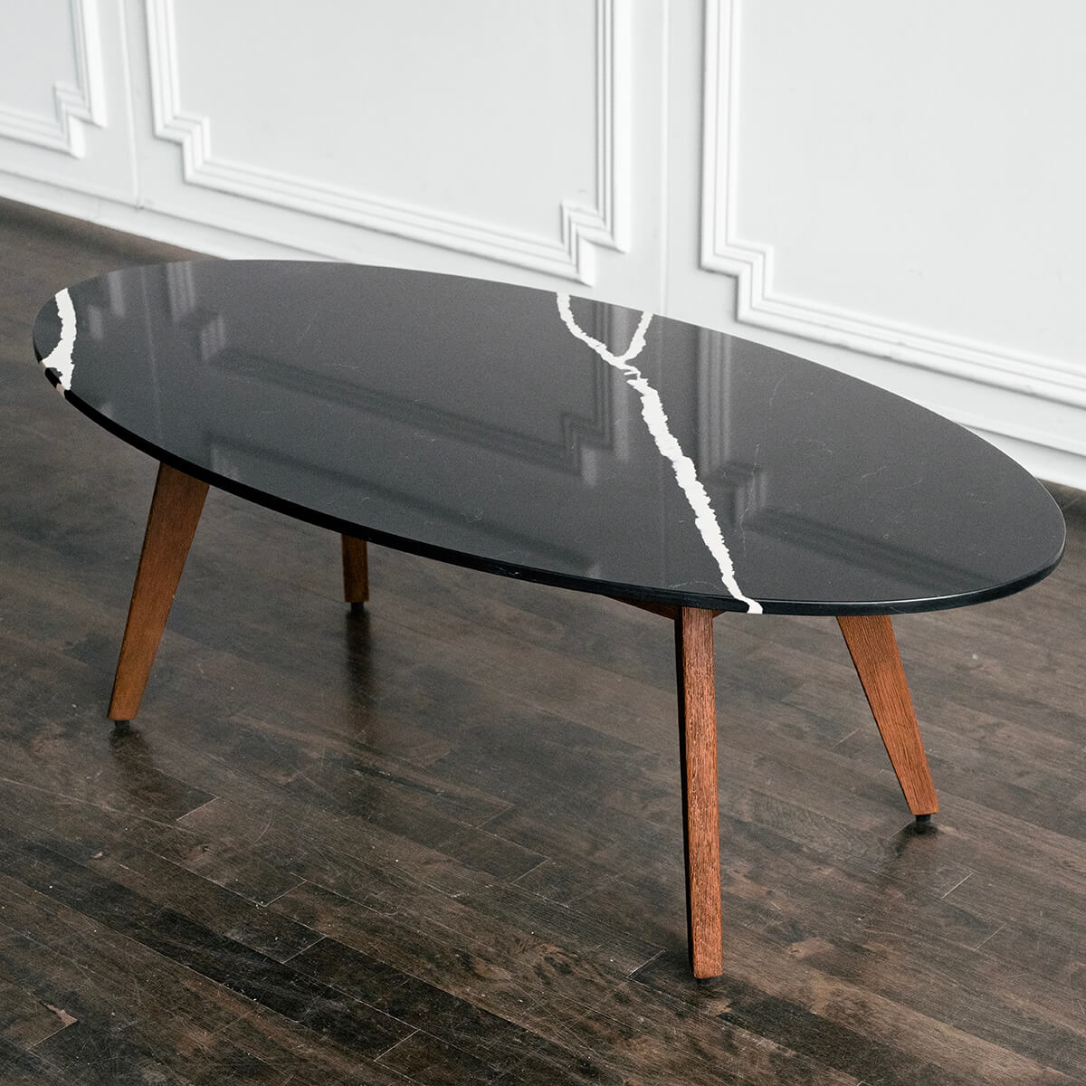 Black quartz coffee table discount