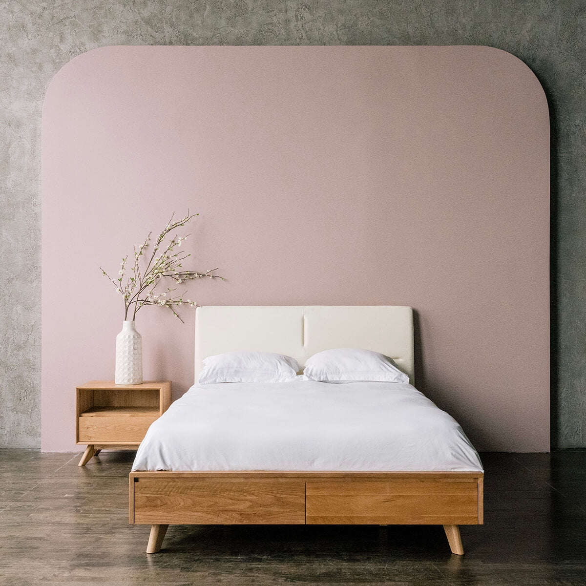 Mim Concept best Modern furniture stores in Toronto, Ottawa and Mississauga to sell modern contemporary bedroom furniture and condo furniture. Italian leather headboard bed Low profile platform storage bed solid oak wood modern organic  Edit alt text