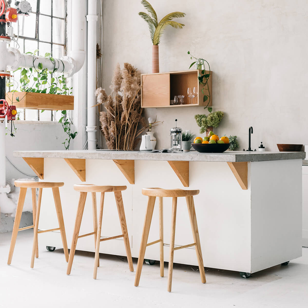 Mim Concept  best Modern furniture stores in Toronto, Ottawa and Mississauga to sell modern contemporary bedroom furniture and condo furniture. Minimal mid century modern saddle bar kitchen stools  minimalist oak ash wood modern organic luxury Scandinavian 