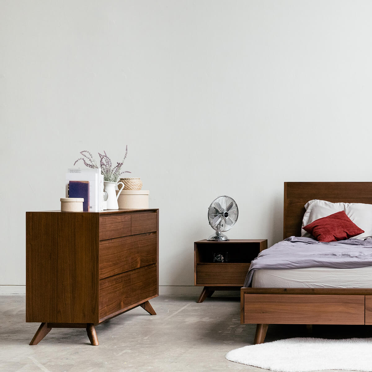Mim Concept  best Modern furniture stores in Toronto, Ottawa and Mississauga to sell modern contemporary bedroom furniture and condo furniture. Minimal mid century modern furniture dresser tallboy solid walnut wood modern organic Scandanivian