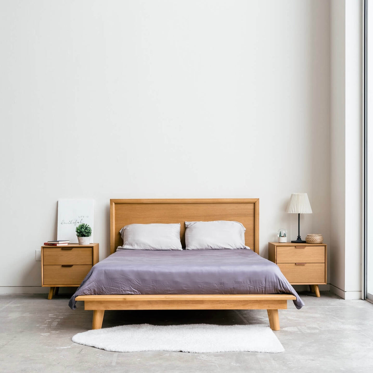 Mim Concept  best Modern furniture stores in Toronto, Ottawa and Mississauga to sell modern contemporary bedroom furniture and condo furniture. Minimal mid century modern bed set nightstand minimalist European oak wood modern organic luxury Scandinavian