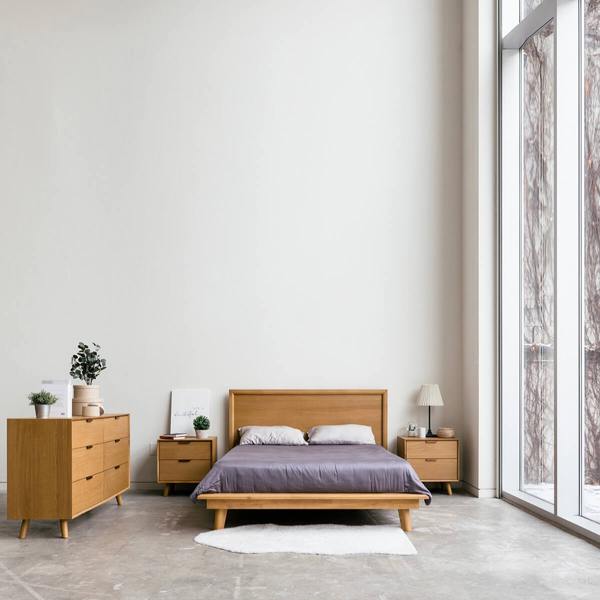Mim Concept  best Modern furniture stores in Toronto, Ottawa and Mississauga to sell modern contemporary bedroom furniture and condo furniture. Minimal mid century modern bed set nightstand minimalist European oak wood modern organic luxury Scandinavian