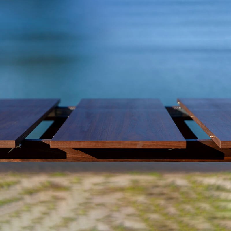 minimalist mid century modern walnut extendable dining table