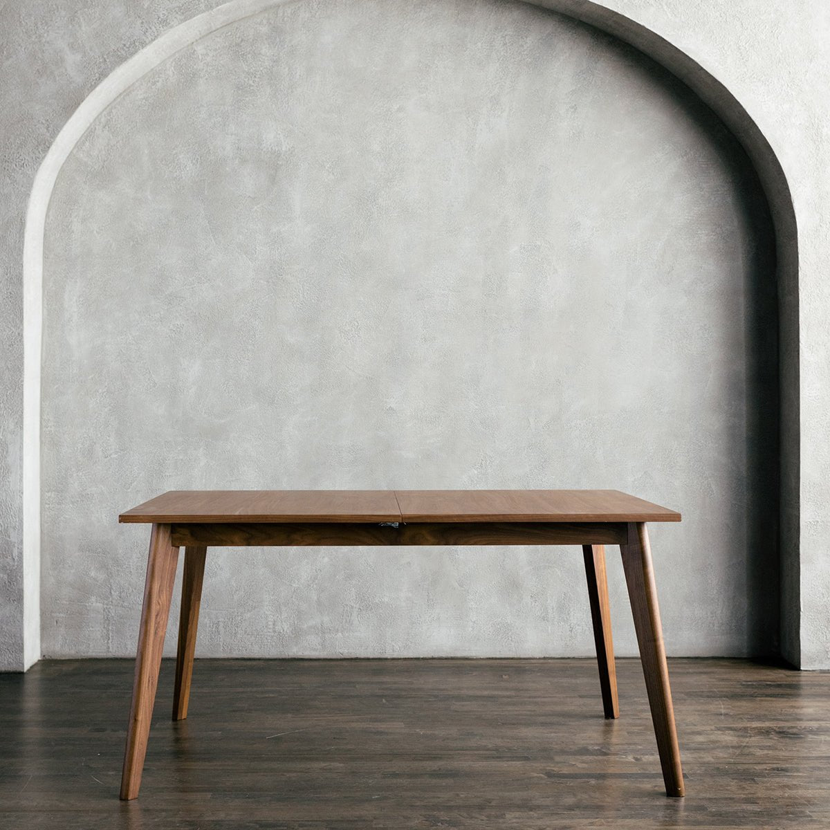 minimalist mid century modern walnut extendable dining table